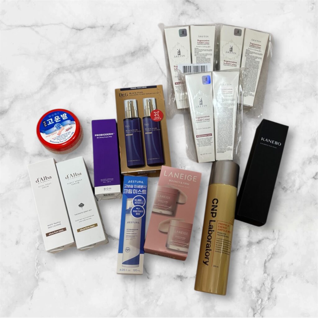 2025年10月に購入した韓国コスメの集合写真
