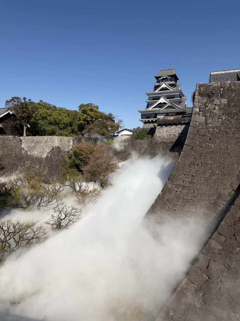 熊本城天守＆ミスト写真